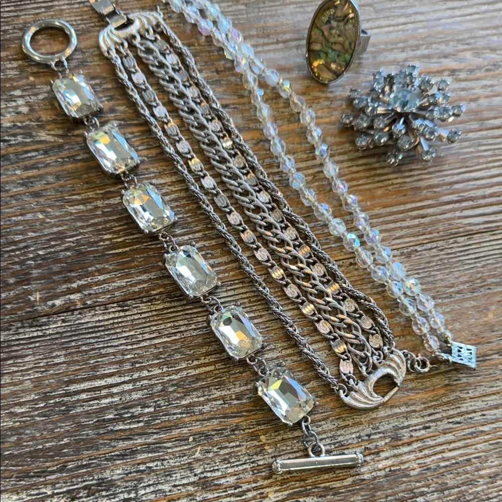 Bundle Vintage Layering Bracelets Brooch Ring Elegant Monet Misc